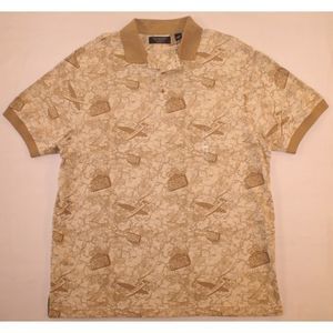 Roundtree & Yorke L Polo Shirt Tan Travel NWT $35